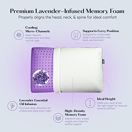 Lavender Zen Memory Foam Aromatherapy Cooling Pillow